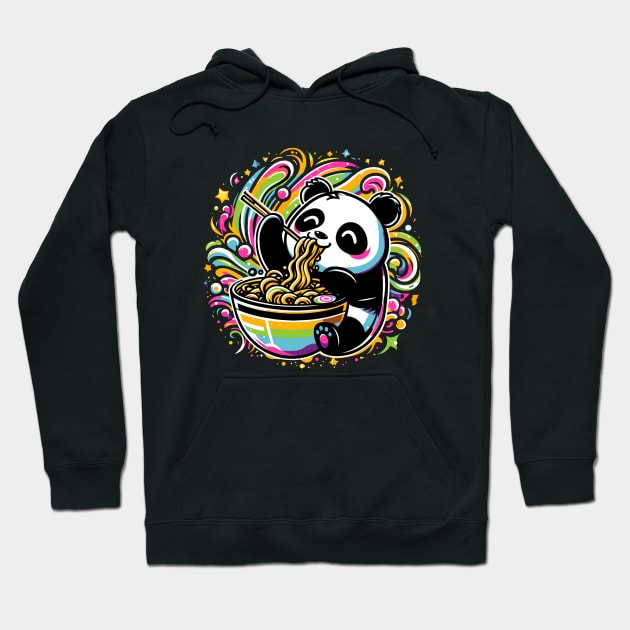 Panda Eating Ramen Hoodie by PhotoSphere